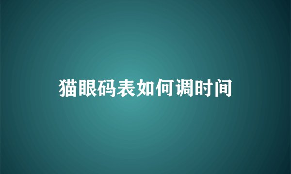 猫眼码表如何调时间