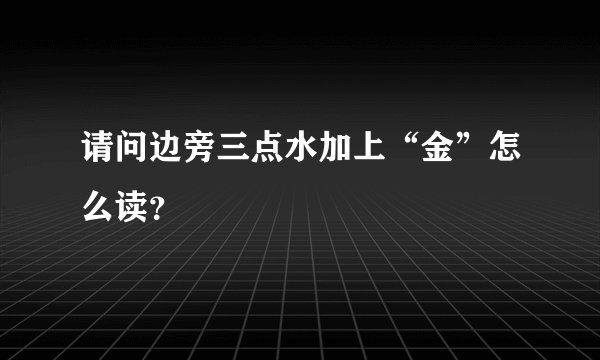 请问边旁三点水加上“金”怎么读？