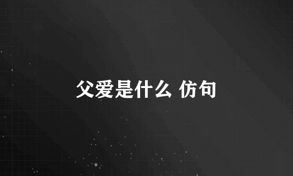 父爱是什么 仿句