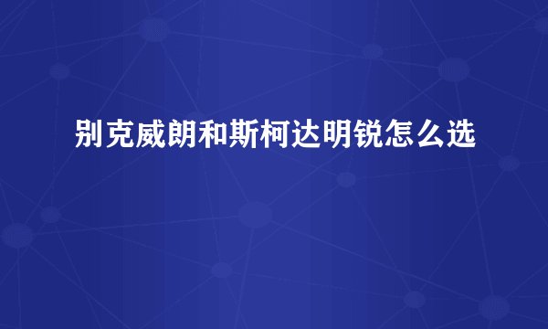 别克威朗和斯柯达明锐怎么选