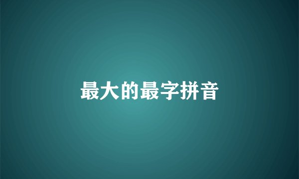 最大的最字拼音