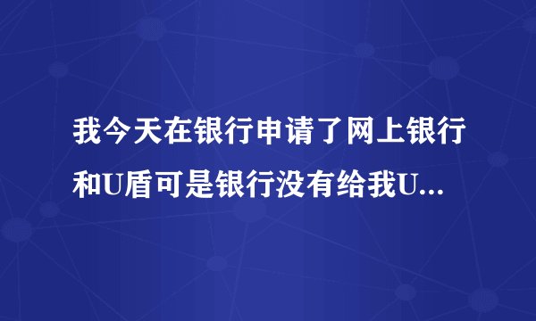 我今天在银行申请了网上银行和U盾可是银行没有给我U盾怎么办？