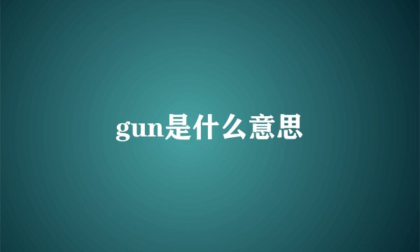 gun是什么意思