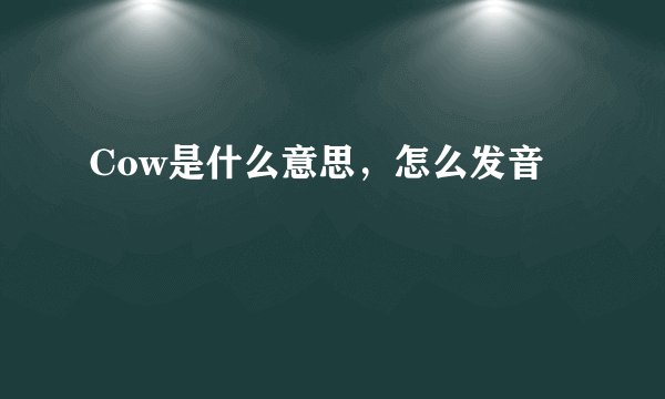 Cow是什么意思，怎么发音