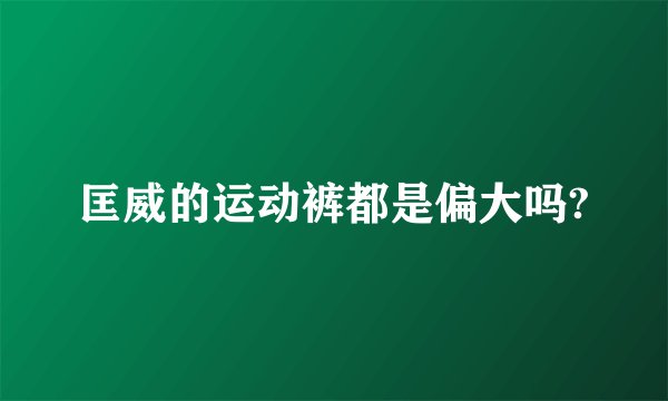 匡威的运动裤都是偏大吗?