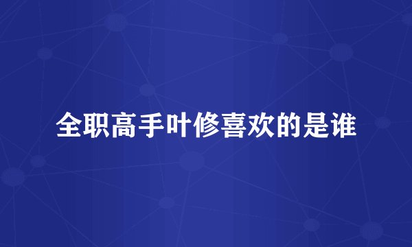 全职高手叶修喜欢的是谁