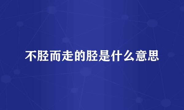 不胫而走的胫是什么意思