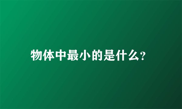 物体中最小的是什么？