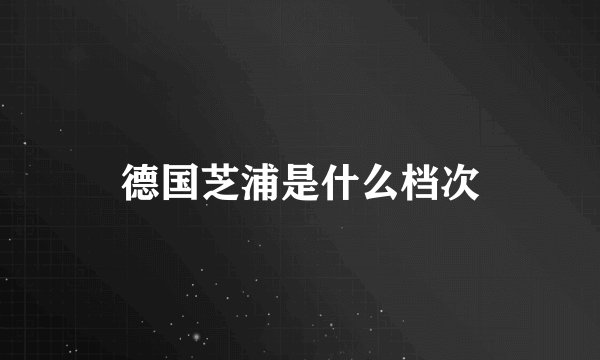 德国芝浦是什么档次