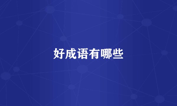 好成语有哪些