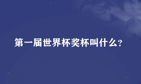 第一届世界杯奖杯叫什么？