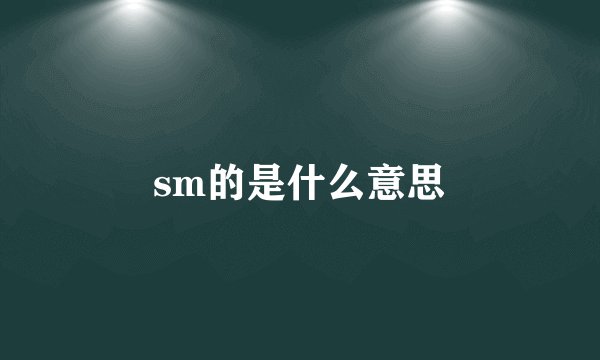 sm的是什么意思