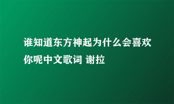 谁知道东方神起为什么会喜欢你呢中文歌词 谢拉
