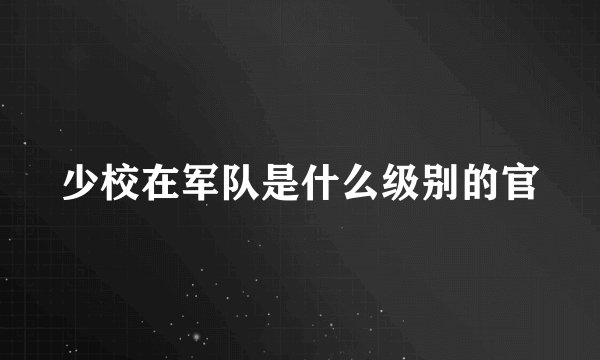 少校在军队是什么级别的官