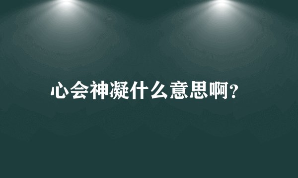 心会神凝什么意思啊？