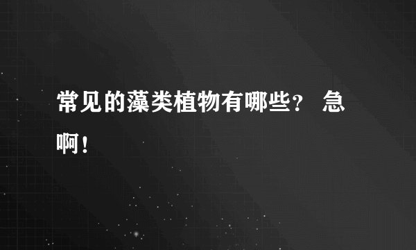 常见的藻类植物有哪些？ 急啊！