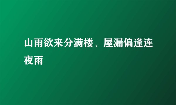 山雨欲来分满楼、屋漏偏逢连夜雨