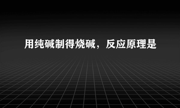 用纯碱制得烧碱，反应原理是