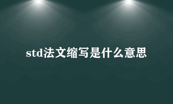 std法文缩写是什么意思