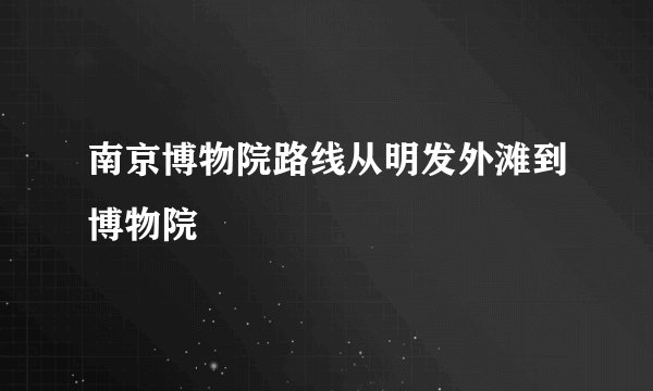南京博物院路线从明发外滩到博物院