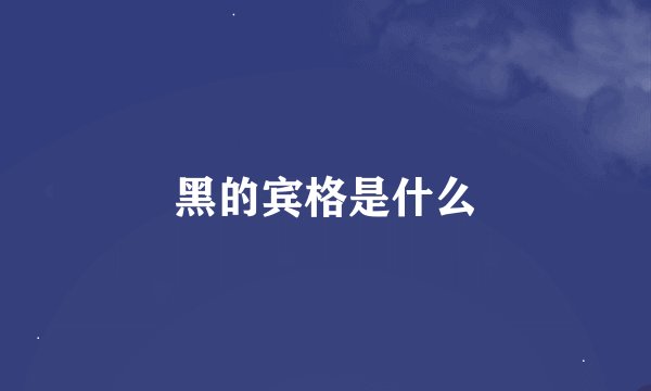 黑的宾格是什么