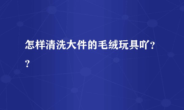 怎样清洗大件的毛绒玩具吖？？