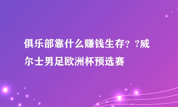 俱乐部靠什么赚钱生存？?威尔士男足欧洲杯预选赛