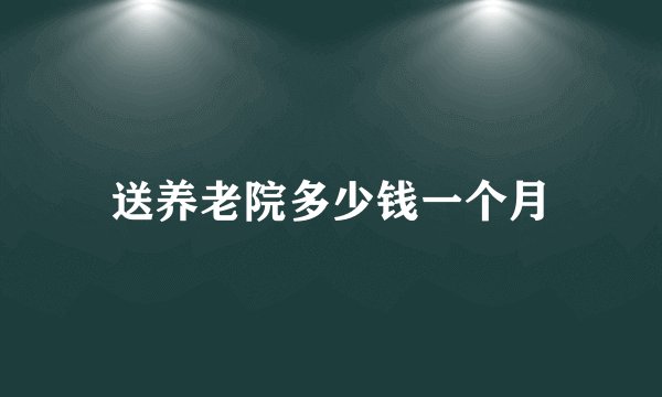 送养老院多少钱一个月