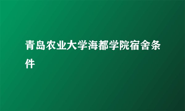 青岛农业大学海都学院宿舍条件