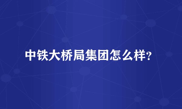 中铁大桥局集团怎么样？