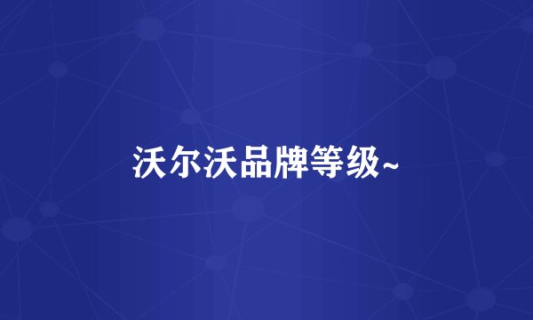 沃尔沃品牌等级~