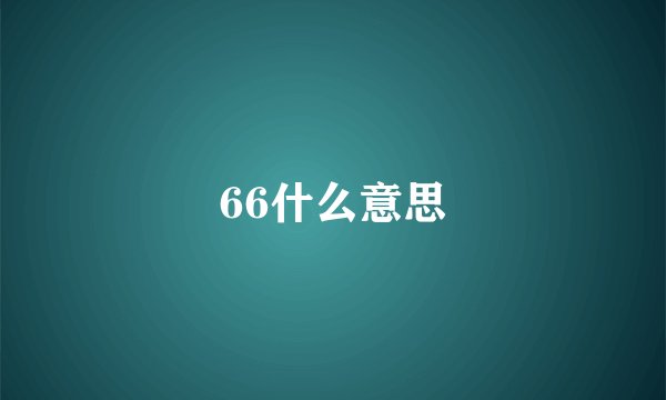 66什么意思