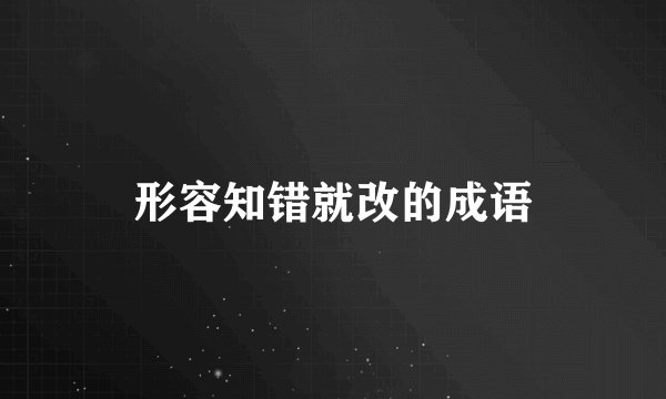 形容知错就改的成语