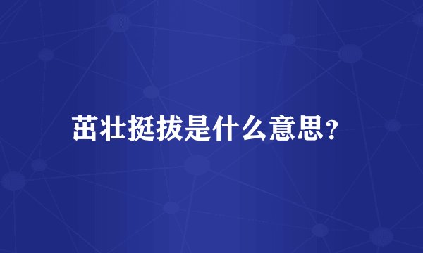 茁壮挺拔是什么意思？