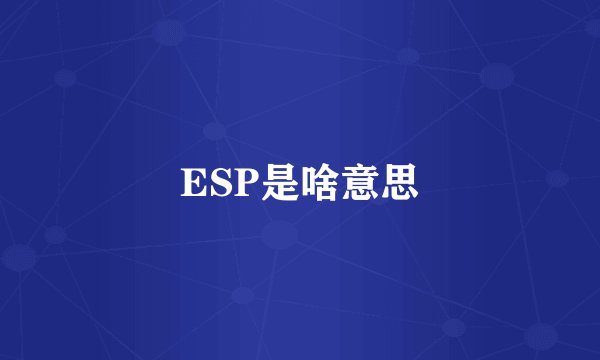 ESP是啥意思