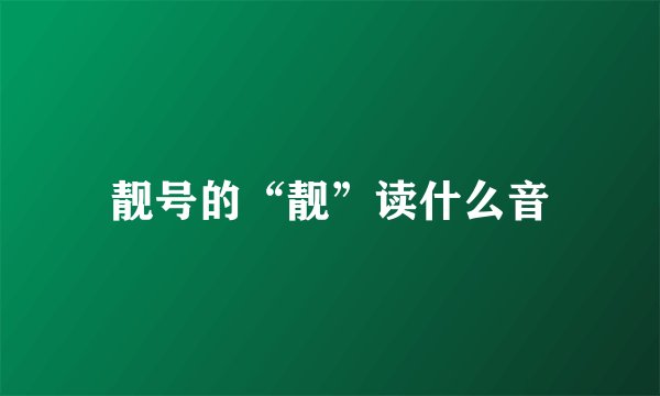 靓号的“靓”读什么音