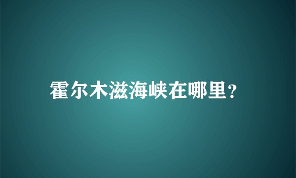 霍尔木滋海峡在哪里？