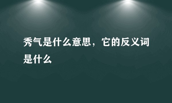 秀气是什么意思，它的反义词是什么
