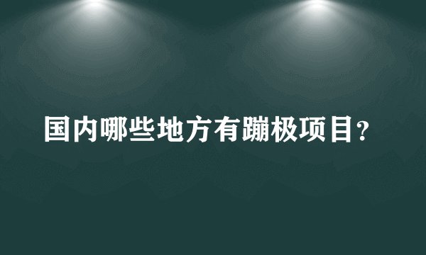 国内哪些地方有蹦极项目？