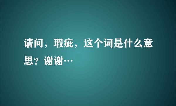 请问，瑕疵，这个词是什么意思？谢谢…