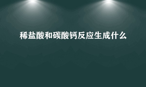 稀盐酸和碳酸钙反应生成什么