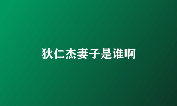狄仁杰妻子是谁啊