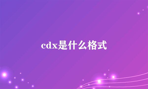 cdx是什么格式