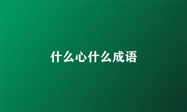 什么心什么成语