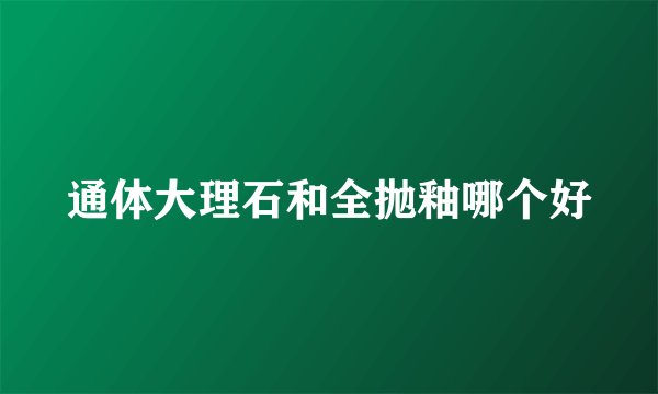 通体大理石和全抛釉哪个好