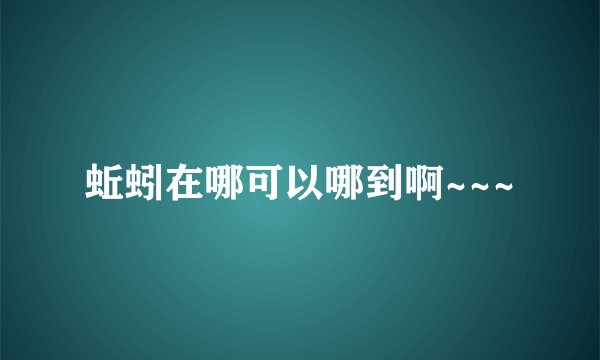 蚯蚓在哪可以哪到啊~~~