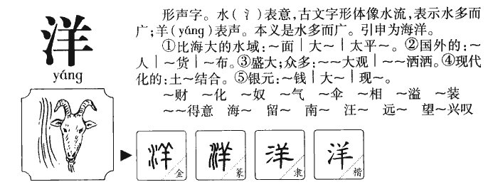洋字可以组什么词