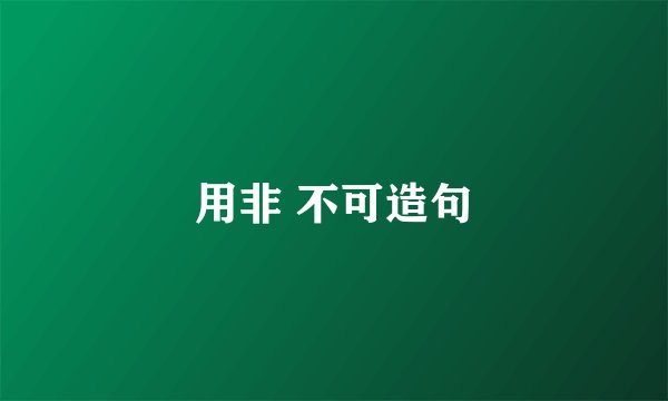 用非 不可造句
