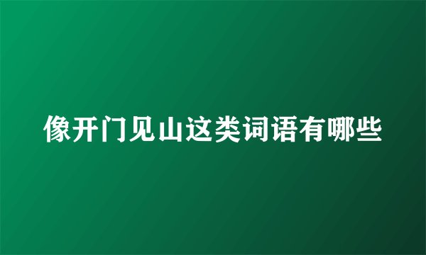 像开门见山这类词语有哪些