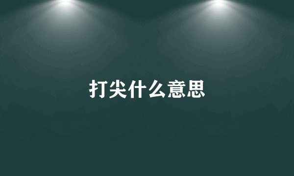 打尖什么意思